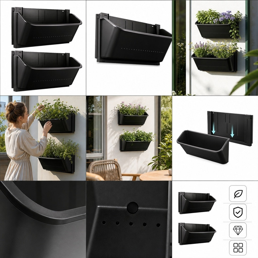 Vertical Planter - 2Pcs Vertical Wall Planter Box for