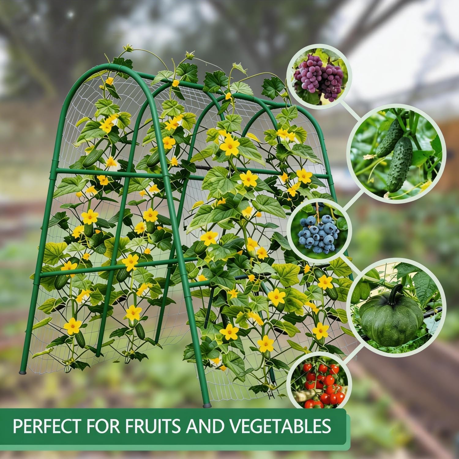 4x5.3FT Garden Arch Trellis fo - Raised Garden Bed recension och pris