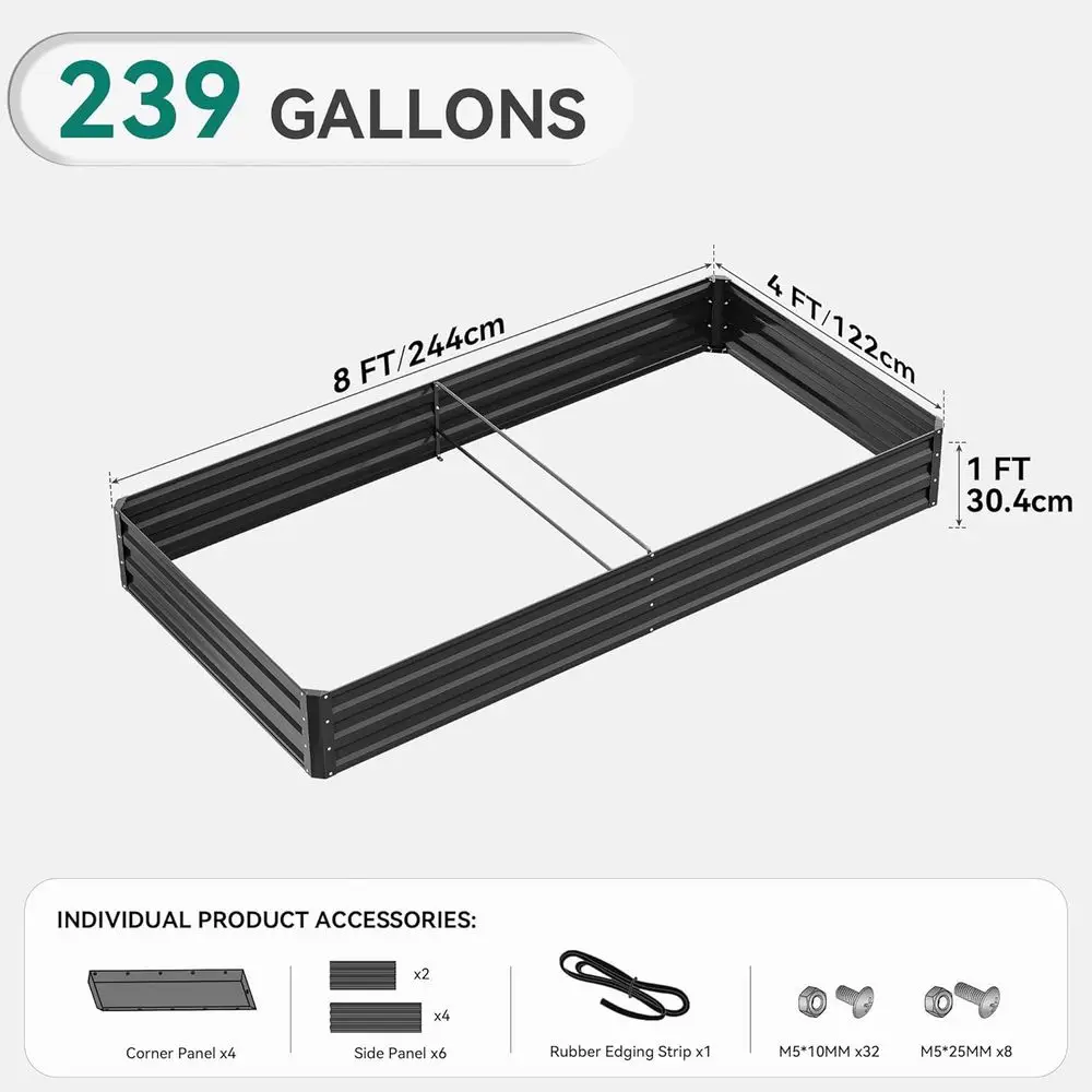 96x48x12 Galvanized Steel Rais - Garden Gloves recension och pris
