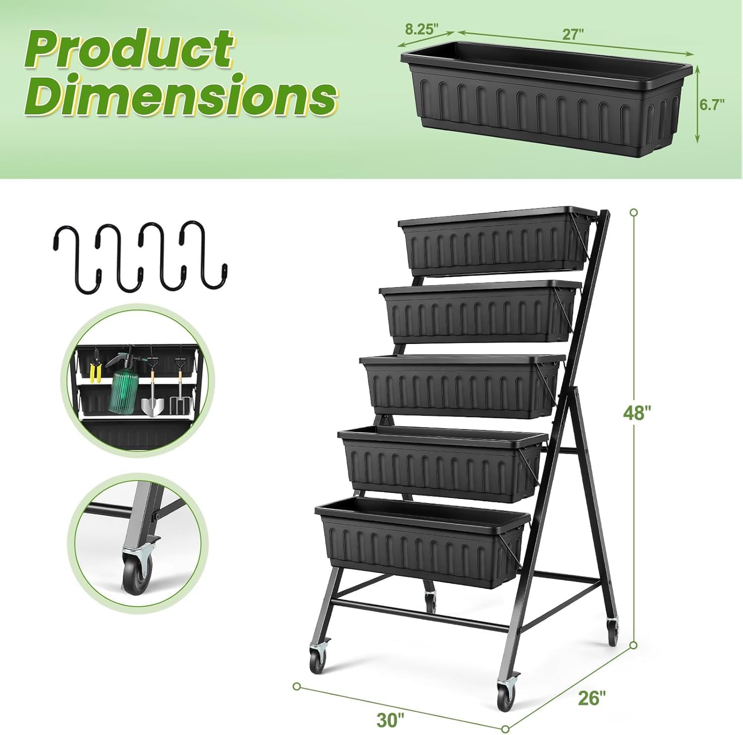 Vertical Raised Garden Bed Wit - Vertical Planter recension och pris