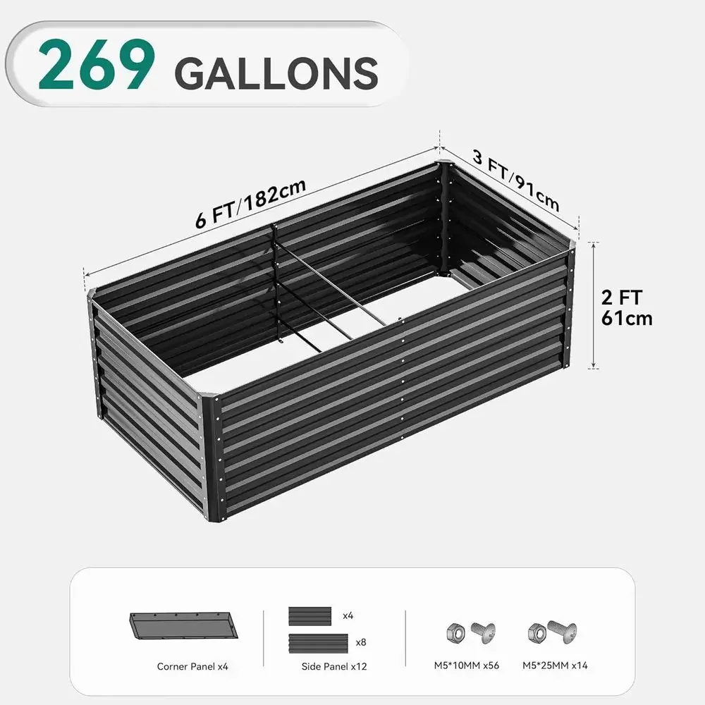 Large 72x36x24 Galvanized Meta - Garden Gloves recension och pris