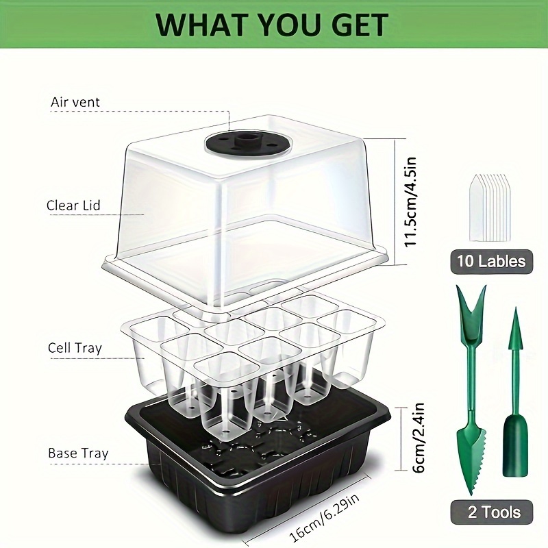 1/2/3-Pack 12/24/36-Cell Seed  - Seed Starter Tray recension och pris