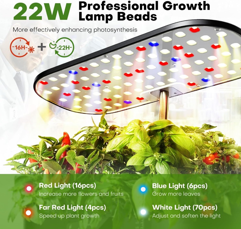 12-Pod Indoor Hydroponic Garde - Indoor Herb Garden recension och pris